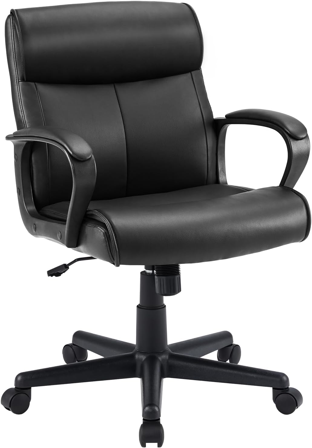 Executive Office Chair with Padded Armrests Mid Back Lumbar Support Chair 2639