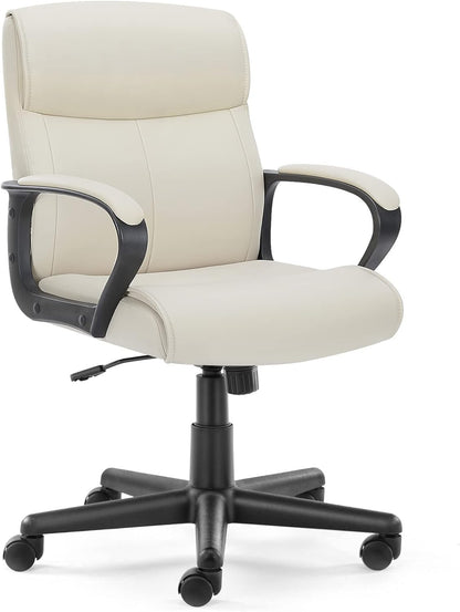 Executive Office Chair with Padded Armrests Mid Back Lumbar Support Chair 2639