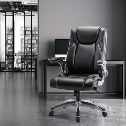 Leather Executive Office Chair - High Back Home Computer Desk Chair with Padded Flip-up Arms  287