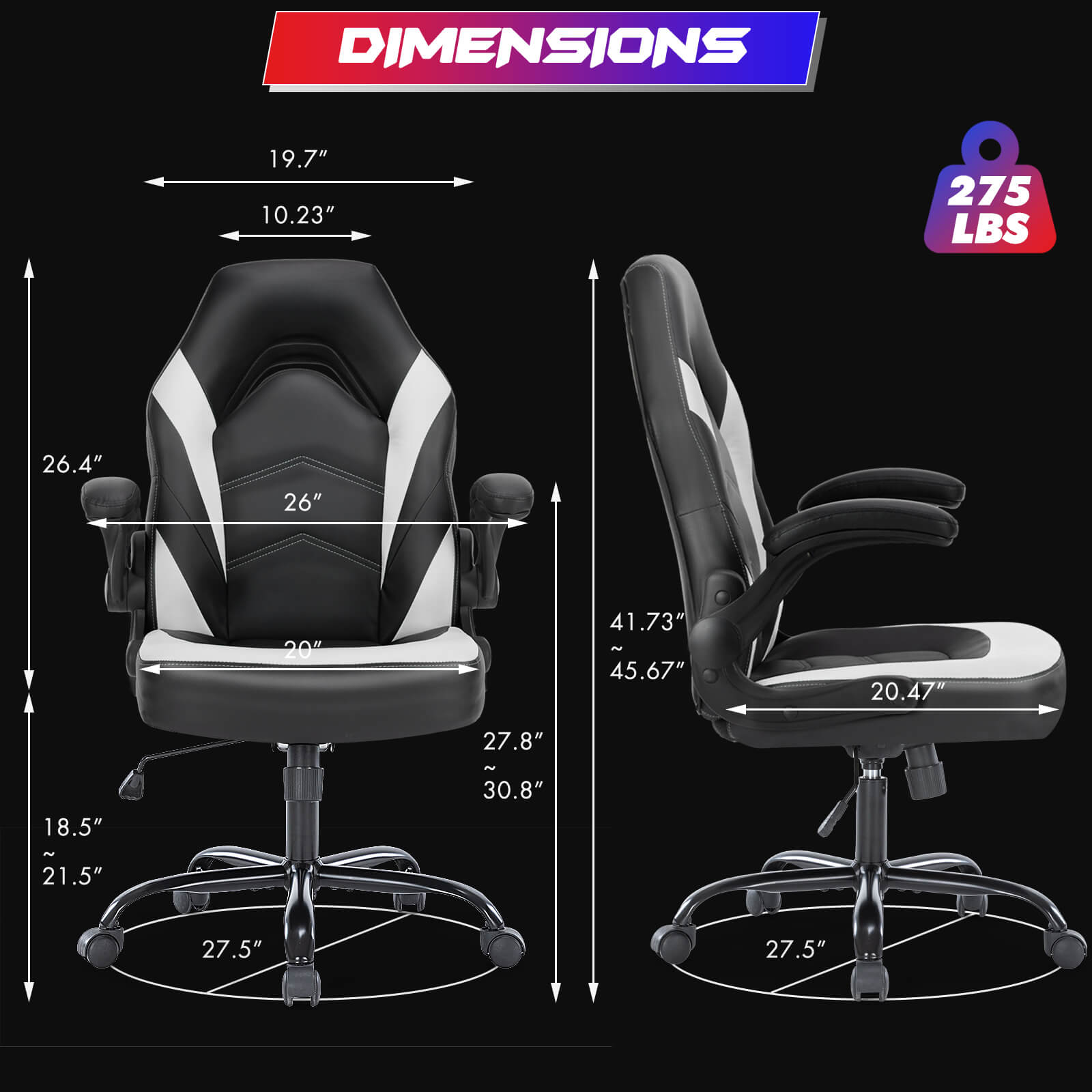 StockMAX Leather Gaming Chair Height Adjustable For Playroom