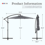 StockMAX Patio Umbrella, Outdoor Table Umbrella with Tilt and Crank