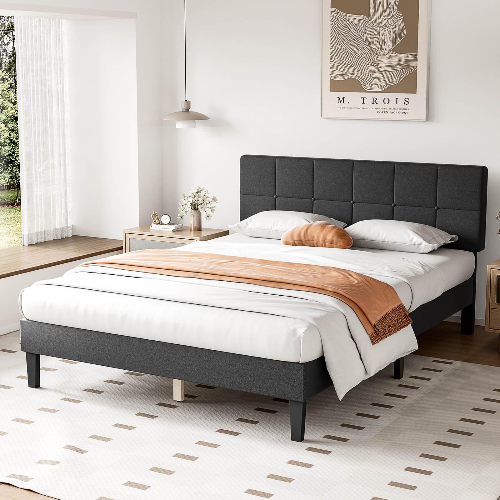 StockMAX Bed Frame with Headboard for Bedroom