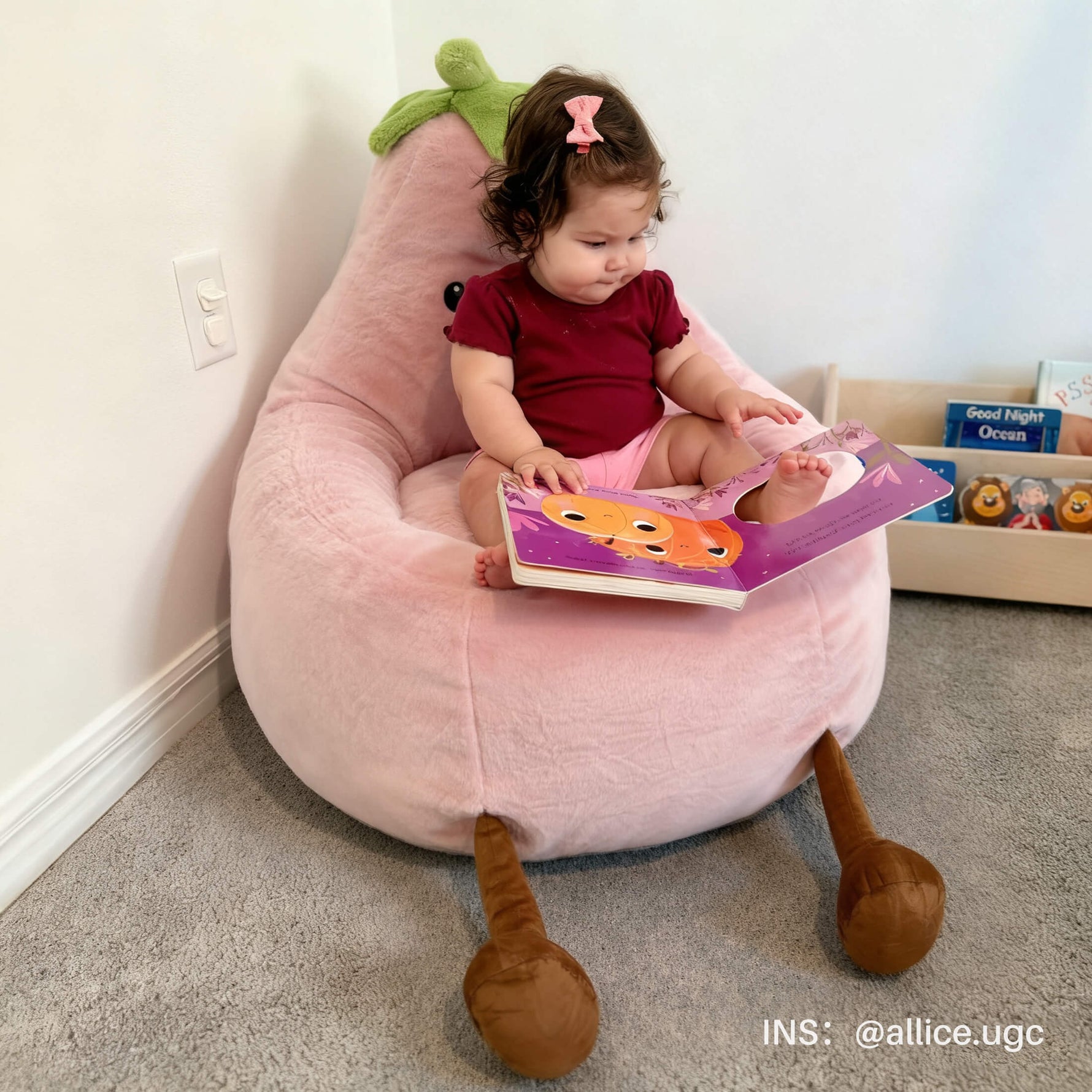 StockMAX Eggplant Bean Bag Chair – Soft ＆ Supportive