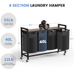 StockMAX Rolling Laundry Basket with Shelf with Multiple Drawers