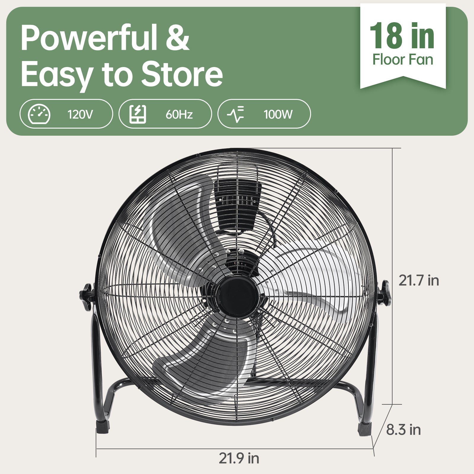 StockMAX Industrial High-Velocity Floor Fan
