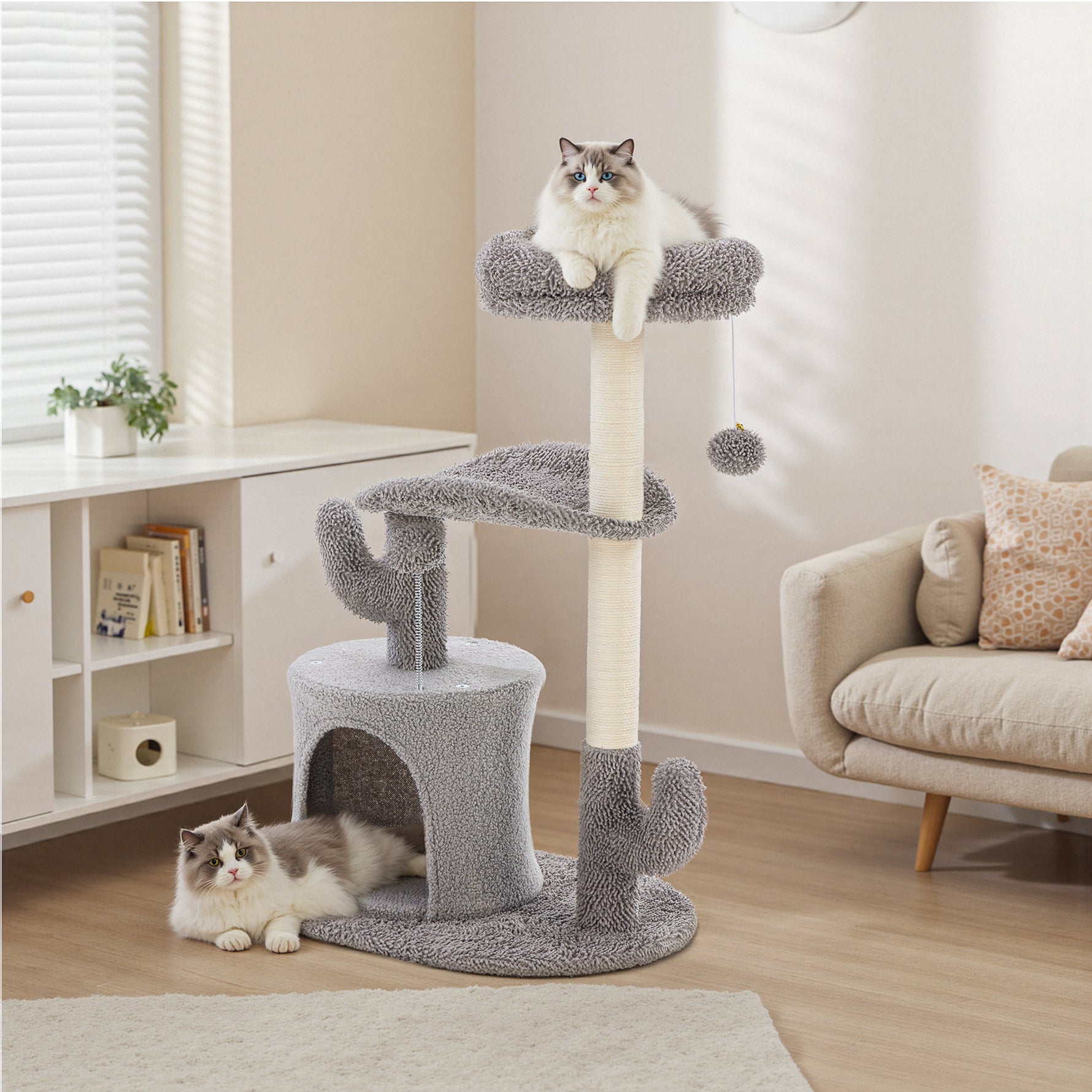 StockMAX 33" Small Plush Cat Tree Tower with Condo