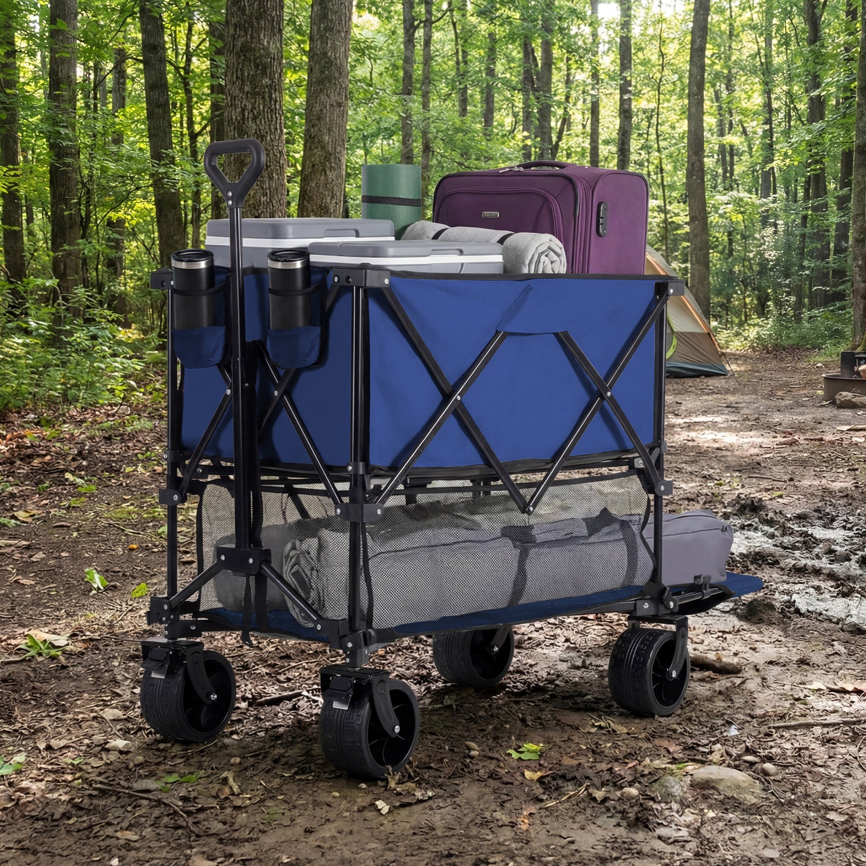 StockMAX HaulMaster 400L Folding Wagon Cart for Camping and Outdoor Use