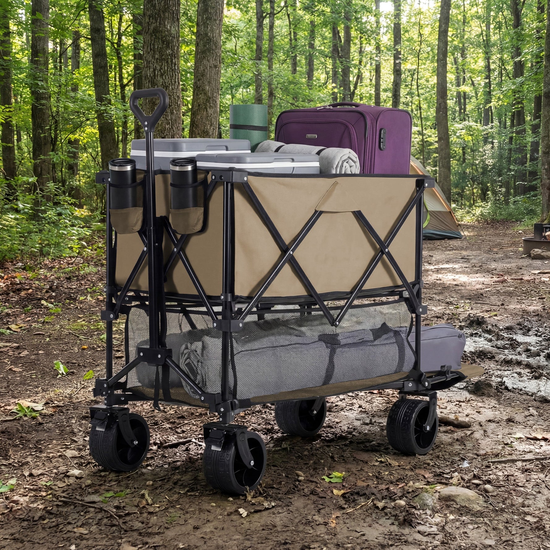 StockMAX HaulMaster 400L Folding Wagon Cart for Camping and Outdoor Use