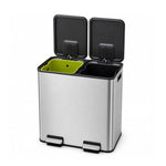 StockMAXDouble-Bin Stainless Steel Trash Can with Lid