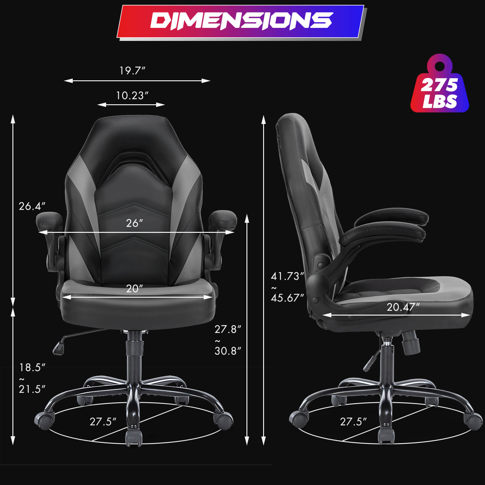 StockMAX Leather Gaming Chair Height Adjustable For Playroom