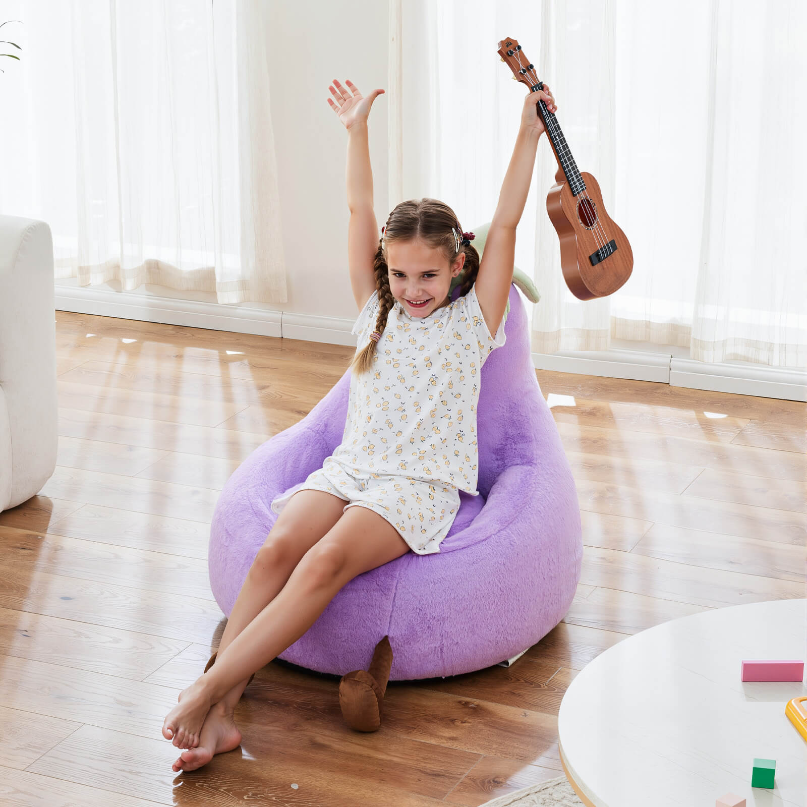 StockMAX Eggplant Bean Bag Chair – Soft ＆ Supportive