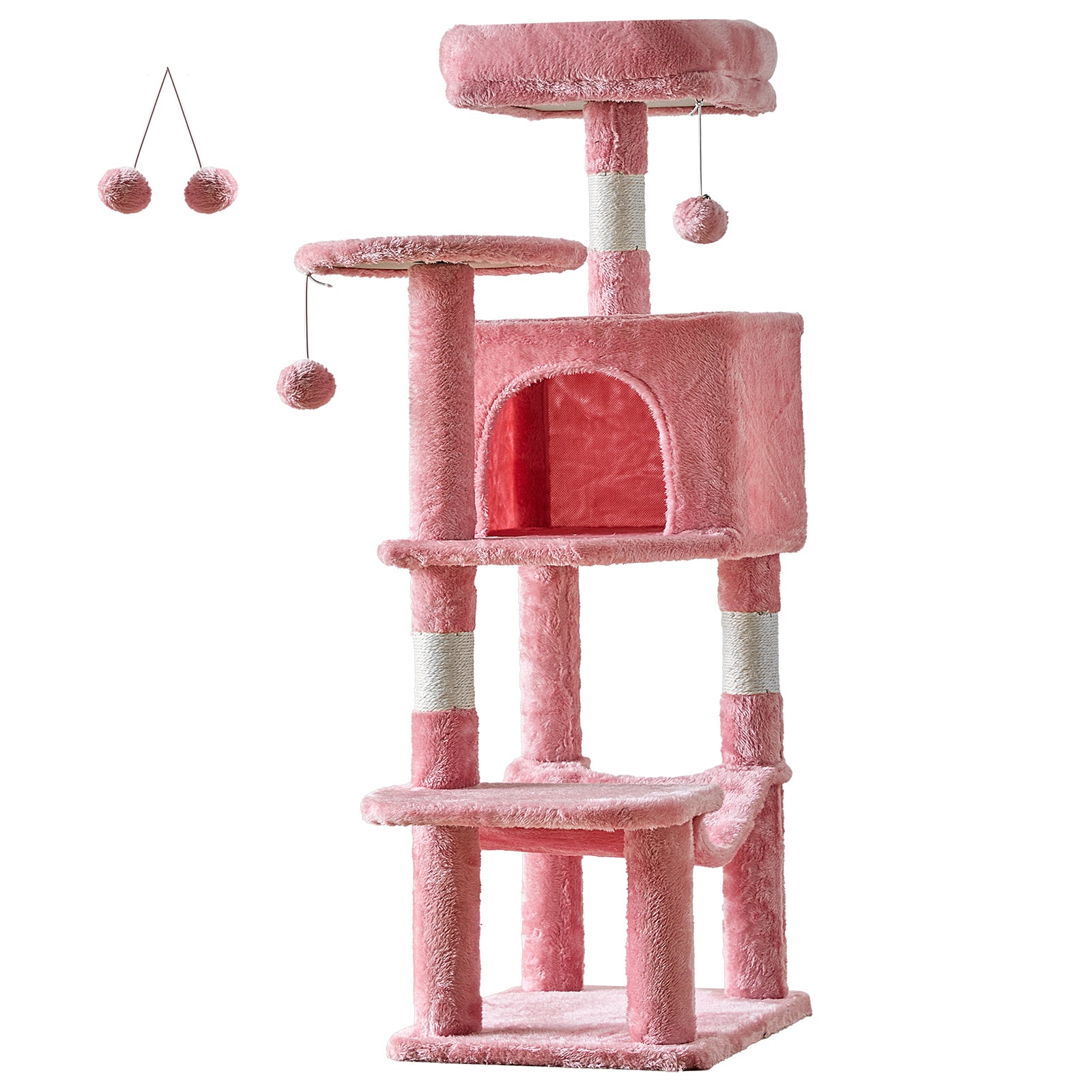 StockMAX 44" Muti-functional Cat Tree Tower with Sisal Scratcing Post and Condo