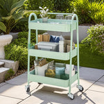 StockMAX 3-Tier Rolling Storage Cart with Lockable Wheels