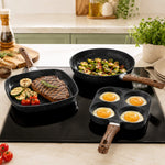 StockMAX 17-Piece Non-Stick Cookware Set with Detachable Handles