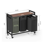 StockMAX Rolling Laundry Basket with Shelf with Multiple Drawers