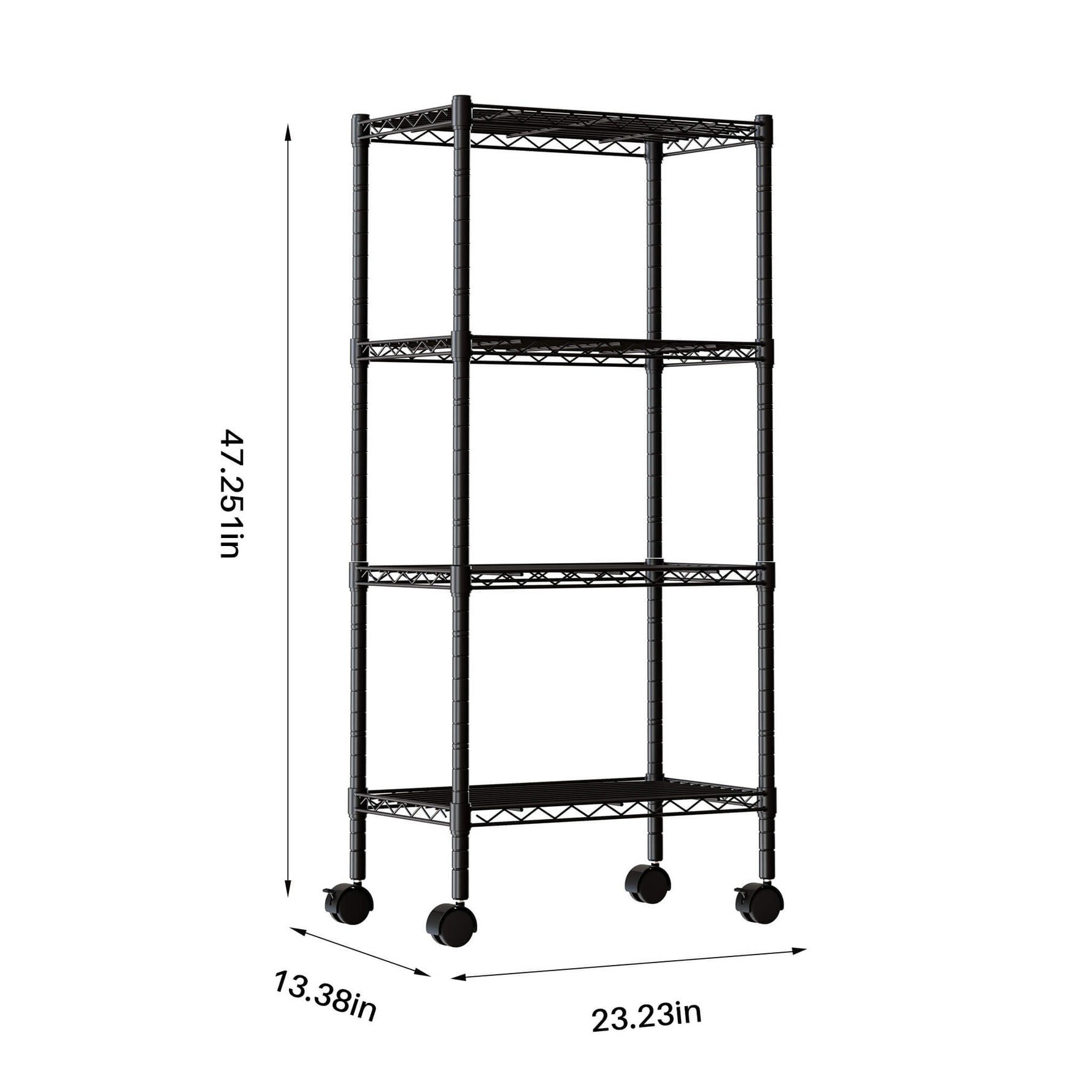 StockMAX Heavy Duty Rolling Wire Storage Shelves for Kitchen/Pantry/Basement