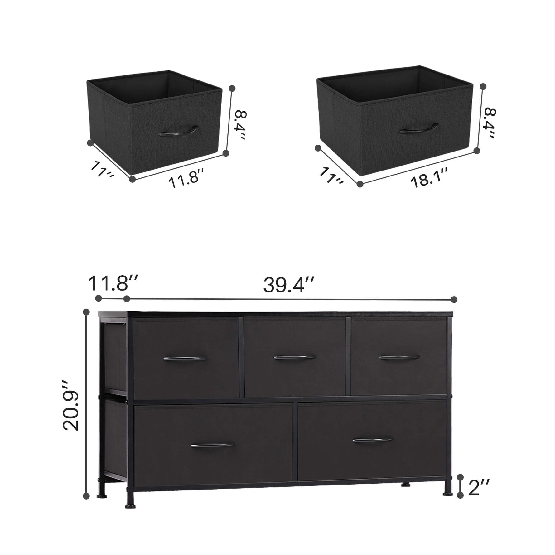 StockMAX Storage Cabinet with Metal Frame for Bedroom Dresser