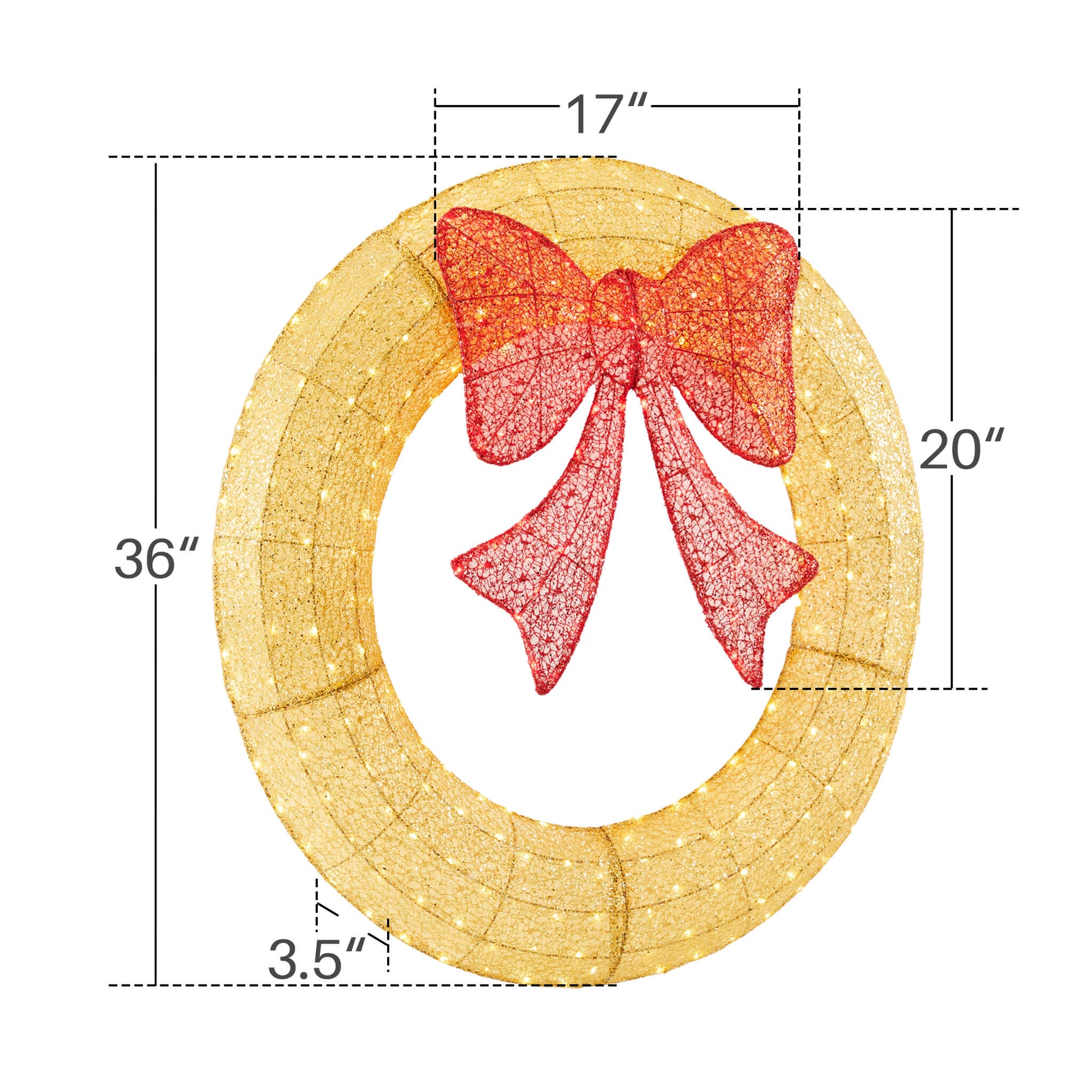 StockMAX Illuminated Christmas Wreath - Outdoor Holiday Decor with Remote