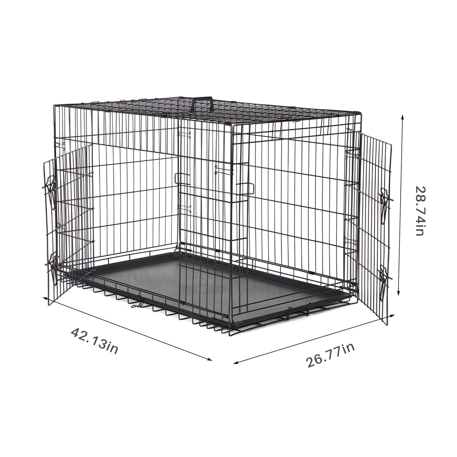 StockMAX Dog Crate Double Door with Divider Foldable Indoor/Outdoor