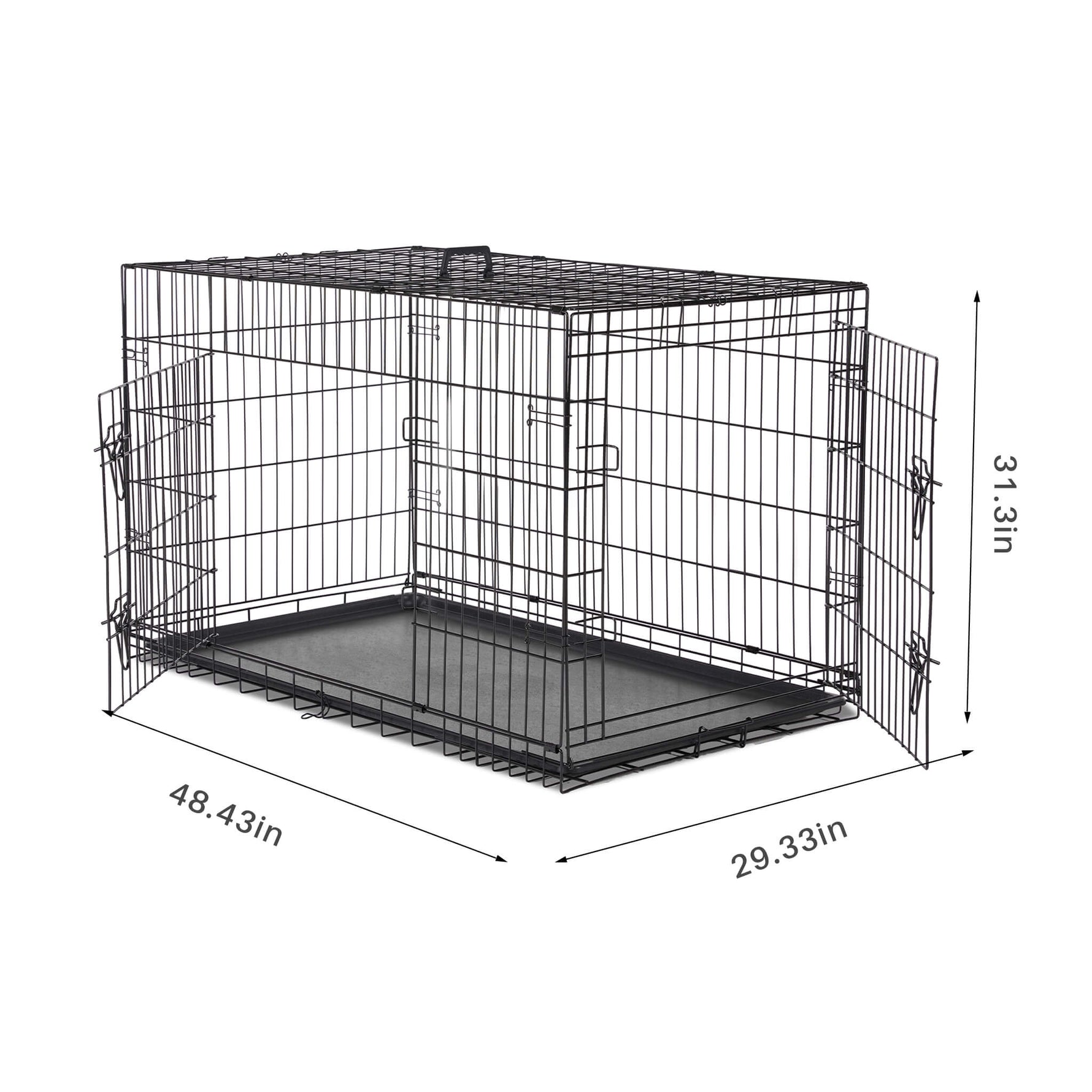 StockMAX Dog Crate Double Door with Divider Foldable Indoor/Outdoor