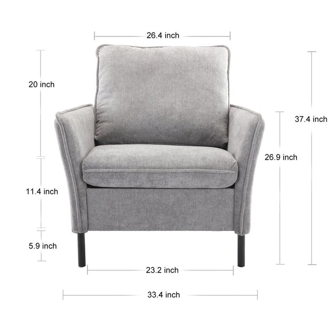 Armrests Modern Small Size 1-Seat Fabric Couch 3481C