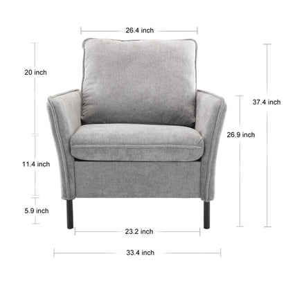 Armrests Modern Small Size 1-Seat Fabric Couch 3481C