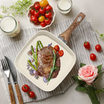 StockMAX Nonstick Cookware Set, Square Frying Pan Set with Wooden Handle