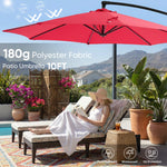 StockMAX 10ft Cantilever Patio Umbrella with Crank Lift Mechanism for Garden, Backyard, Poolside
