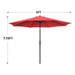 StockMAX Patio Sunshade, 9 Feet with 8 Bones for Patios, Pools
