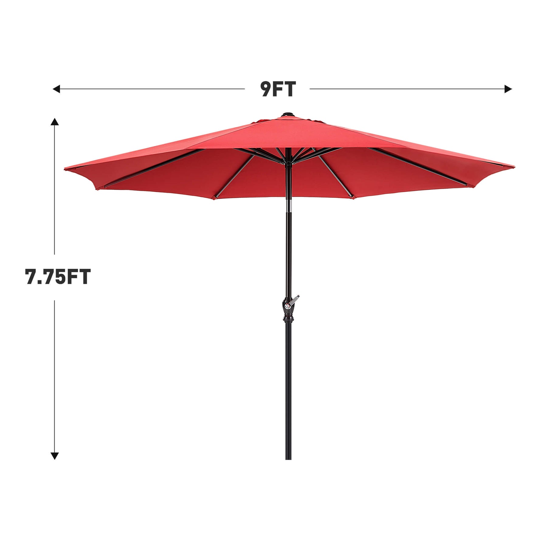 StockMAX Patio Sunshade, 9 Feet with 8 Bones for Patios, Pools