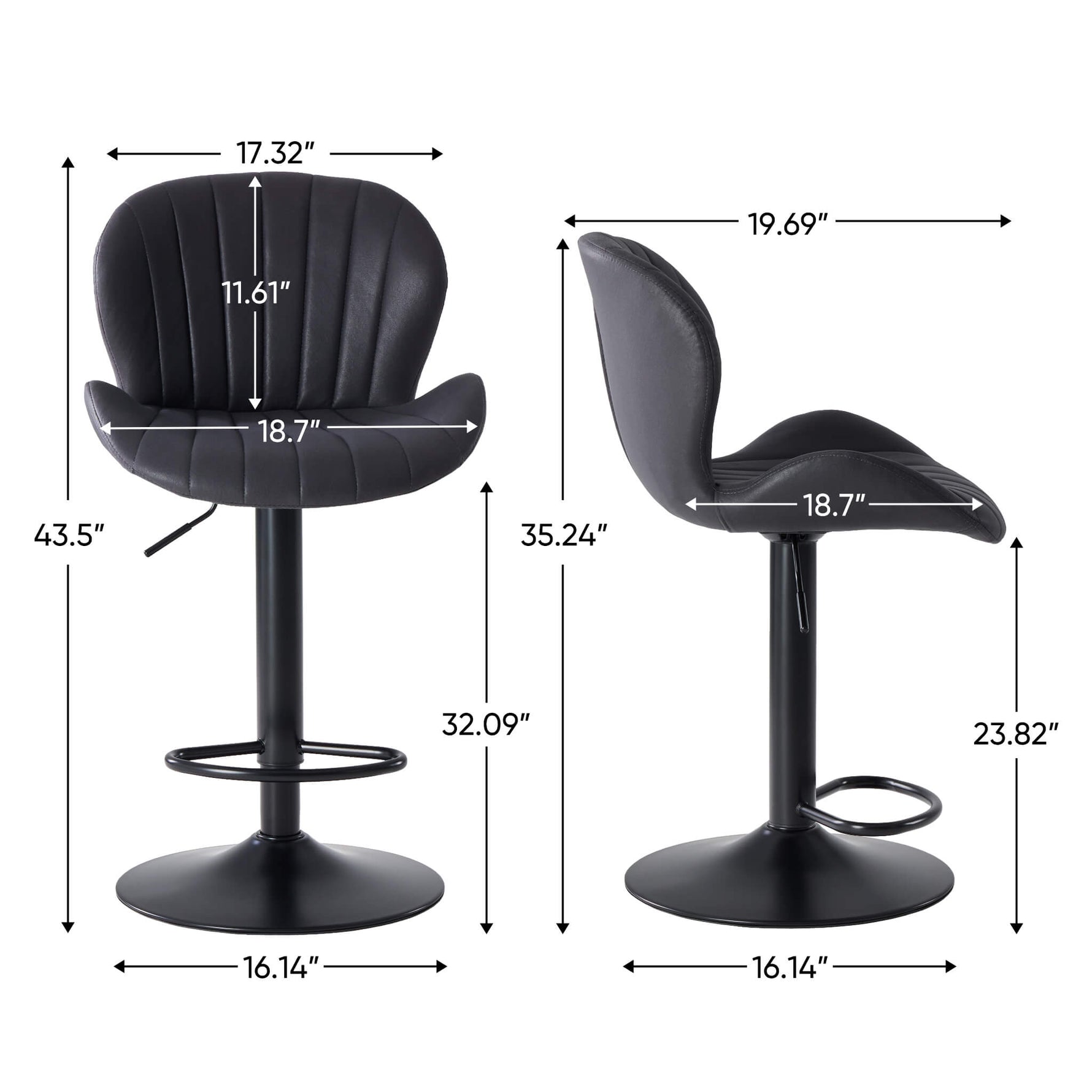 StockMAX Set of 2 Adjustable Swivel Bar Stools