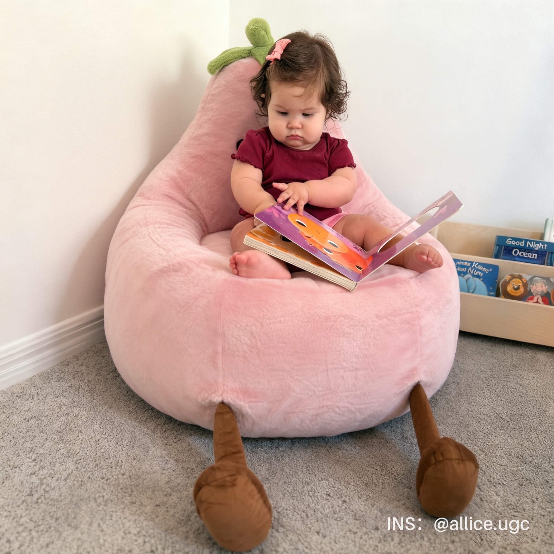 StockMAX Eggplant Bean Bag Chair – Soft ＆ Supportive