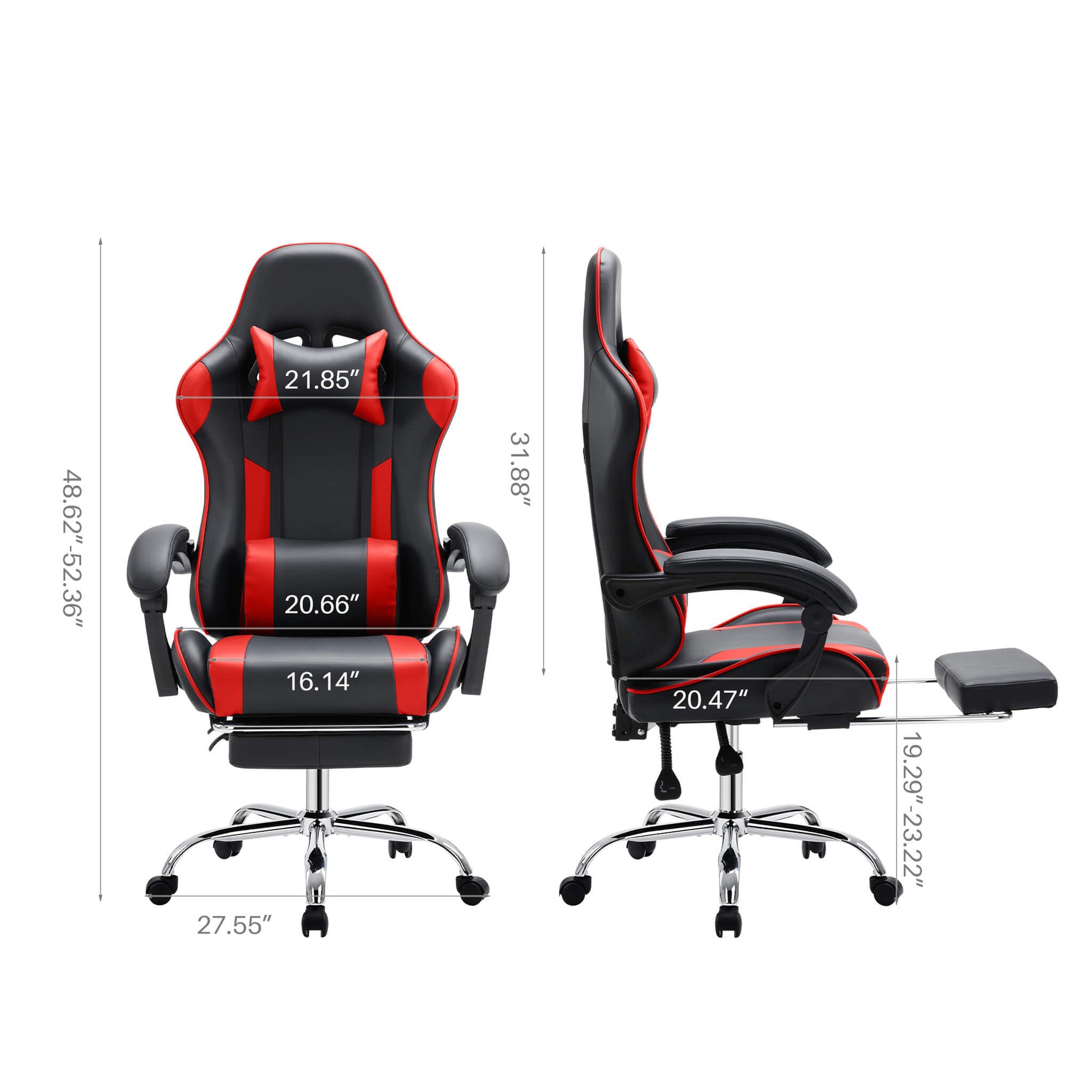 StockMAX Gaming Chair with Footrest Upholstered Armrests for Home Office