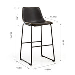 StockMAX Faux Leather Bar Stools with Metal Legs for Kitchen & Counter