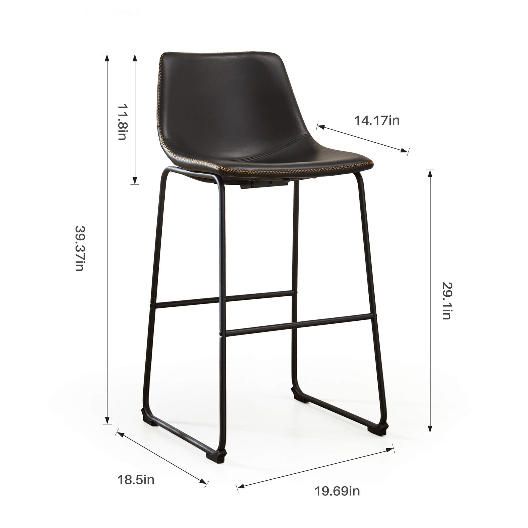 StockMAX Faux Leather Bar Stools with Metal Legs for Kitchen & Counter