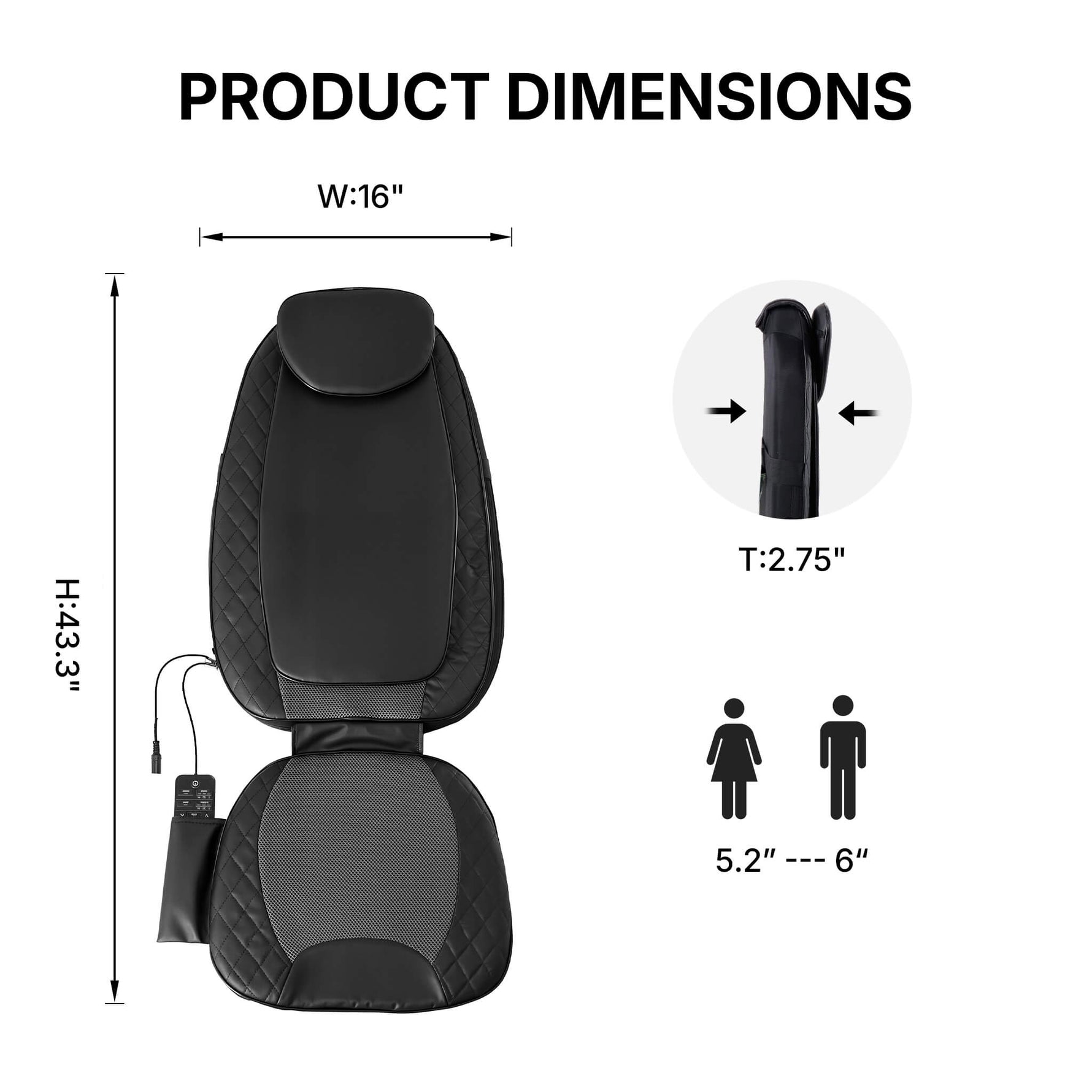 StockMAX Massage Cushion with Heating and Vibration Functions For Car Cushion and Home Office Chair