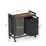 StockMAX Rolling Laundry Basket with Shelf with Multiple Drawers