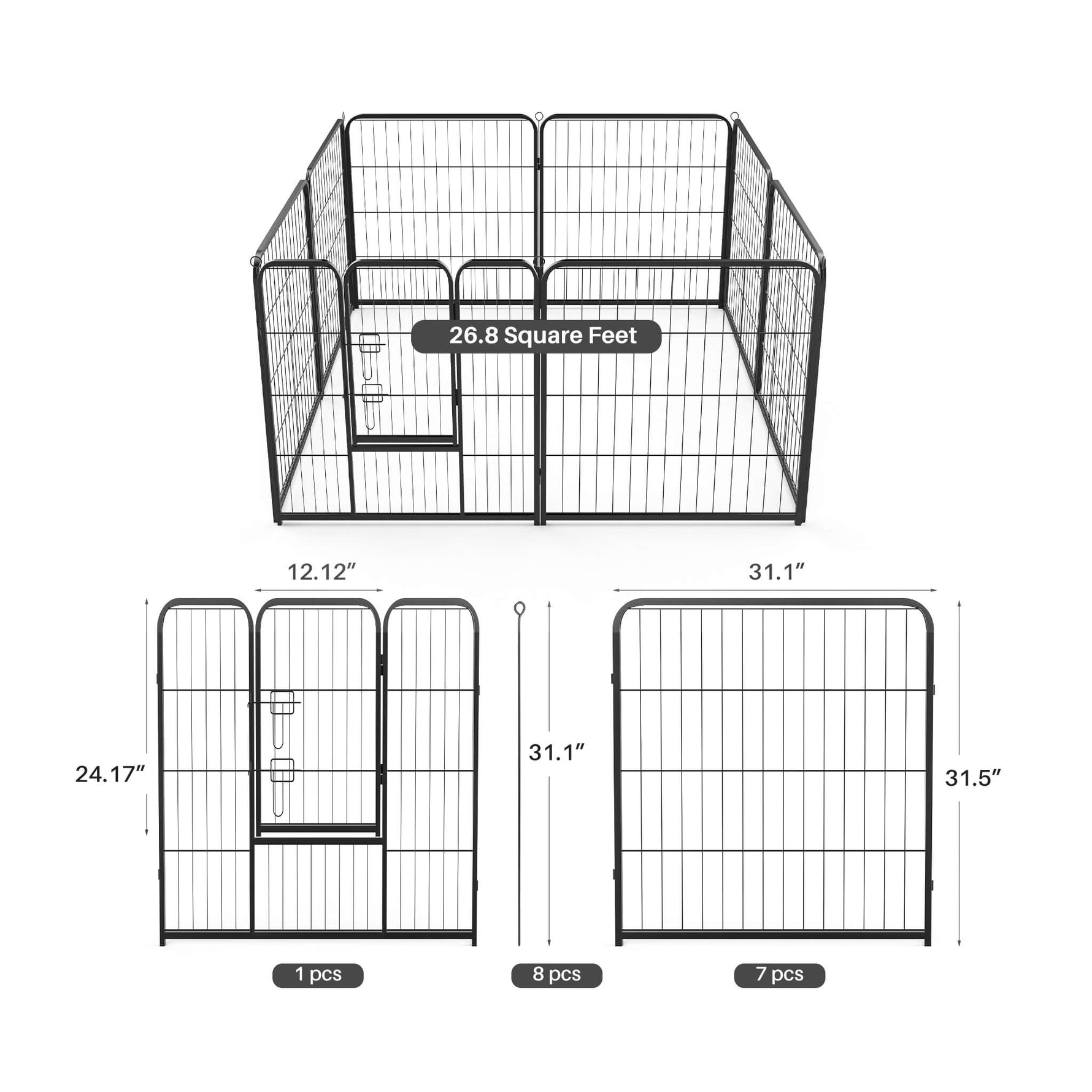 StockMAX Dog Fence Collapsible for Garden Patio