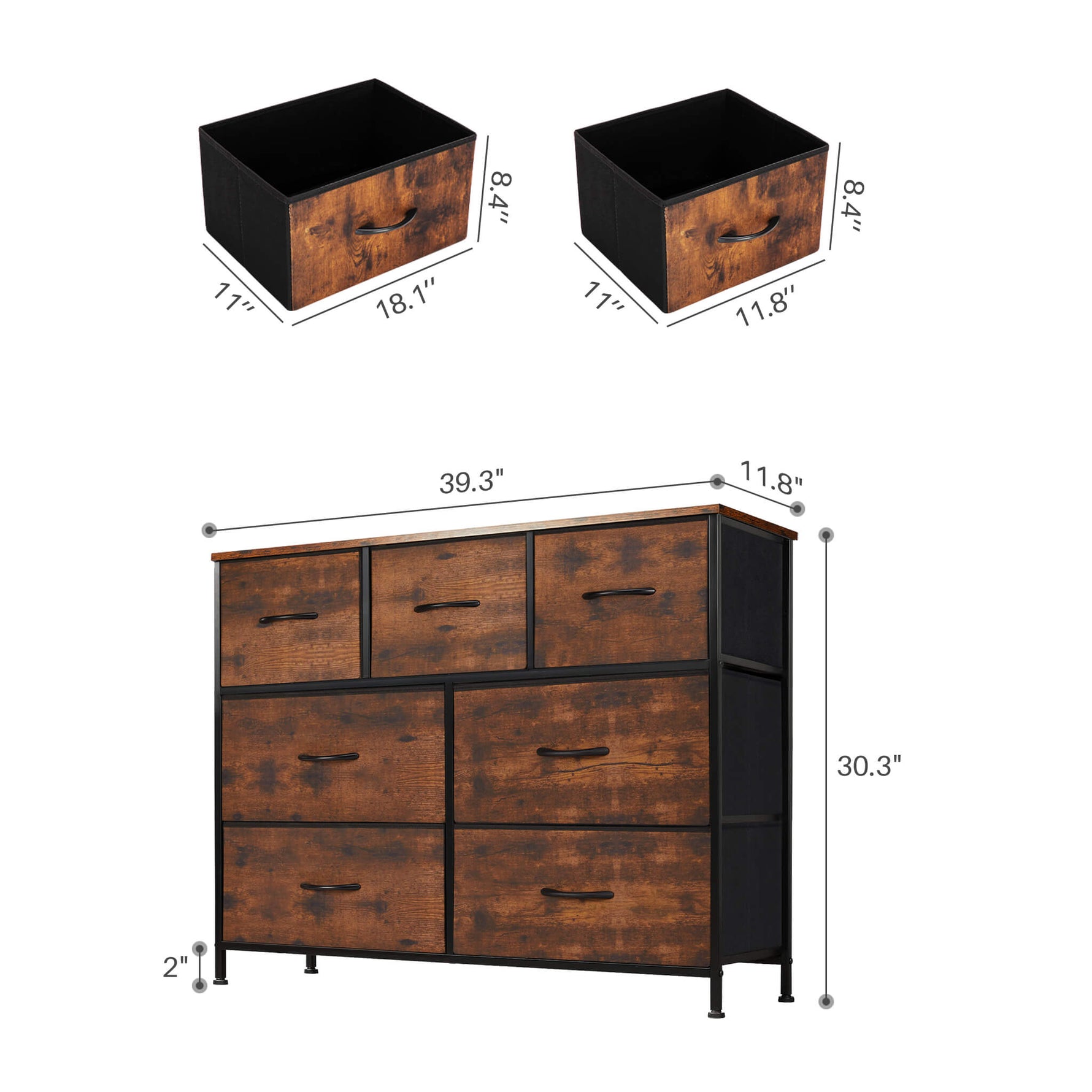 StockMAX Dresser Wooden Top with Storage for Living Room Bedroom