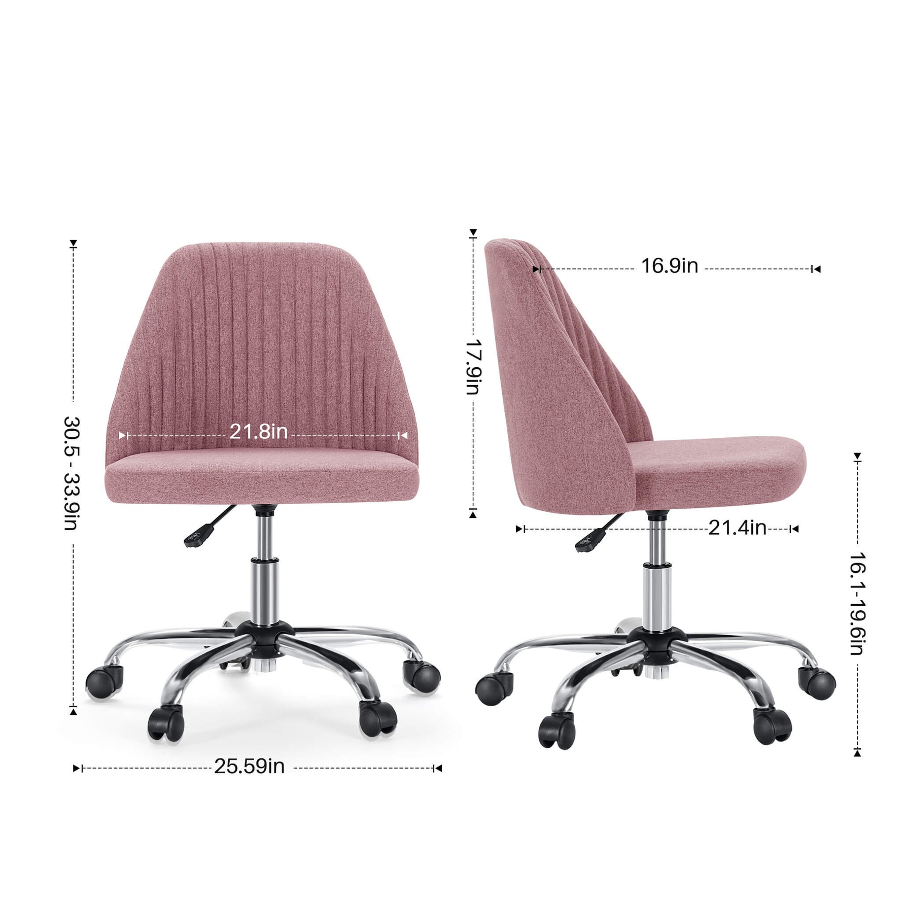StockMAX Office Chair Armless with Rollers for Office