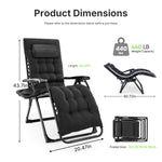 StockMAX Foldable Zero-Gravity Outdoor Lounge Chair for Beach/Patio