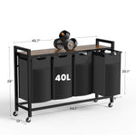 StockMAX Rolling Laundry Basket with Shelf with Multiple Drawers