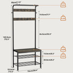 StockMAX Modern Coat Rack with Shoe Bench, Hall Tree for Living Room