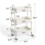 StockMAX 3-Tier Rolling Storage Cart with Lockable Wheels