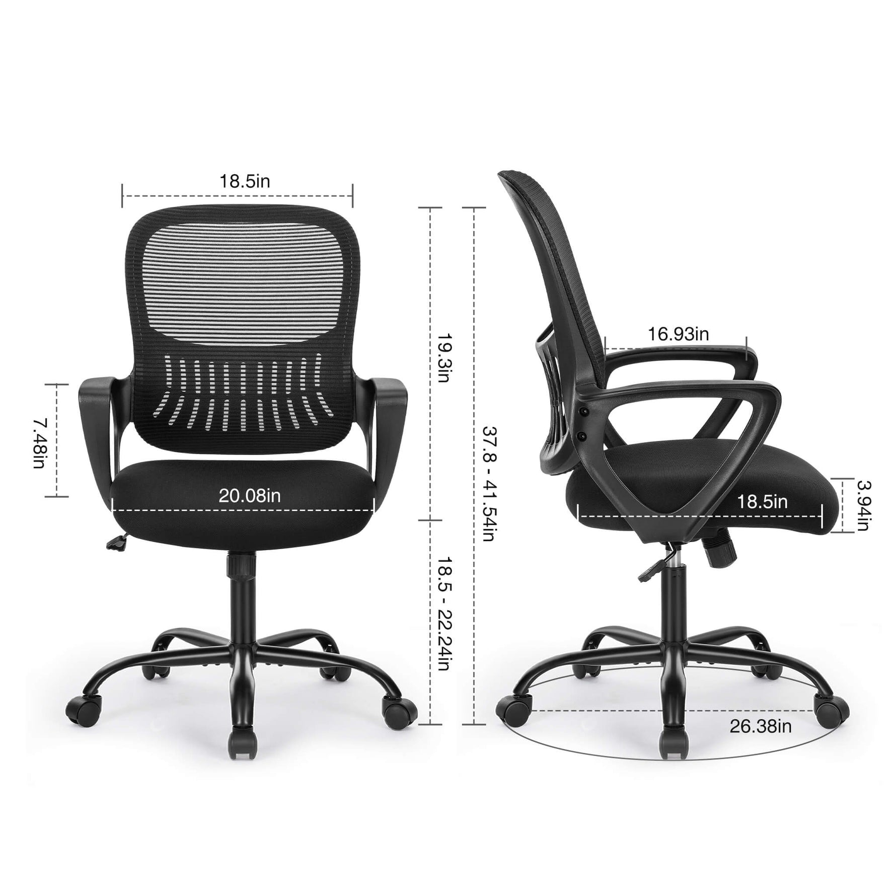 StockMAX Office Chair with Lumbar Support and Armrests
