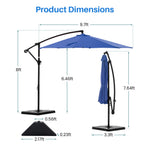 StockMAX 10ft Cantilever Patio Umbrella with Crank Lift Mechanism for Garden, Backyard, Poolside