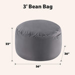 StockMAX Adult Universal Bean Bag Chair-Round & Cozy Comfort