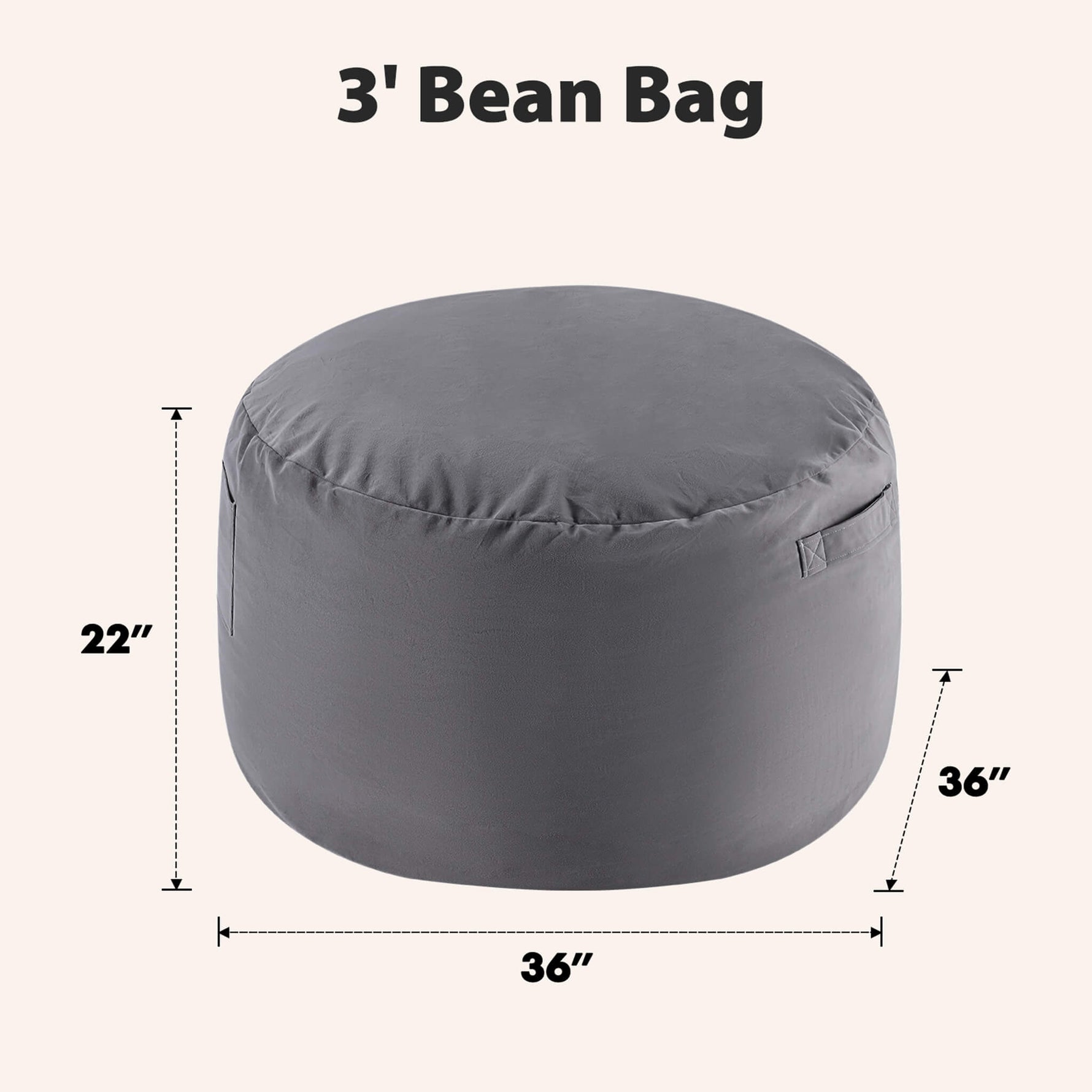 StockMAX Adult Universal Bean Bag Chair-Round & Cozy Comfort