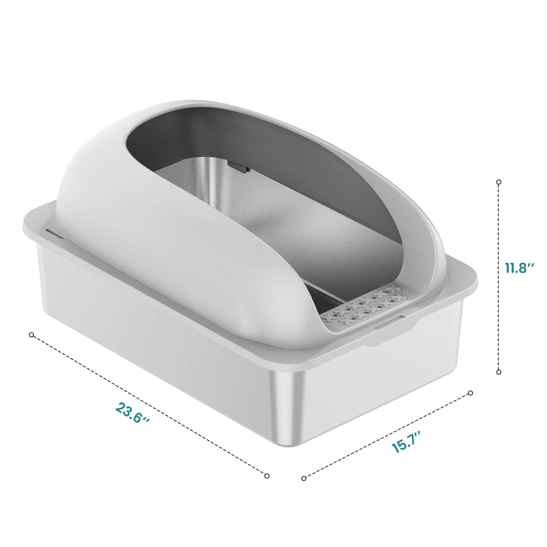 StockMAX Stainless Steel Cat Litter Box with Scoop & Double-Layer Mat