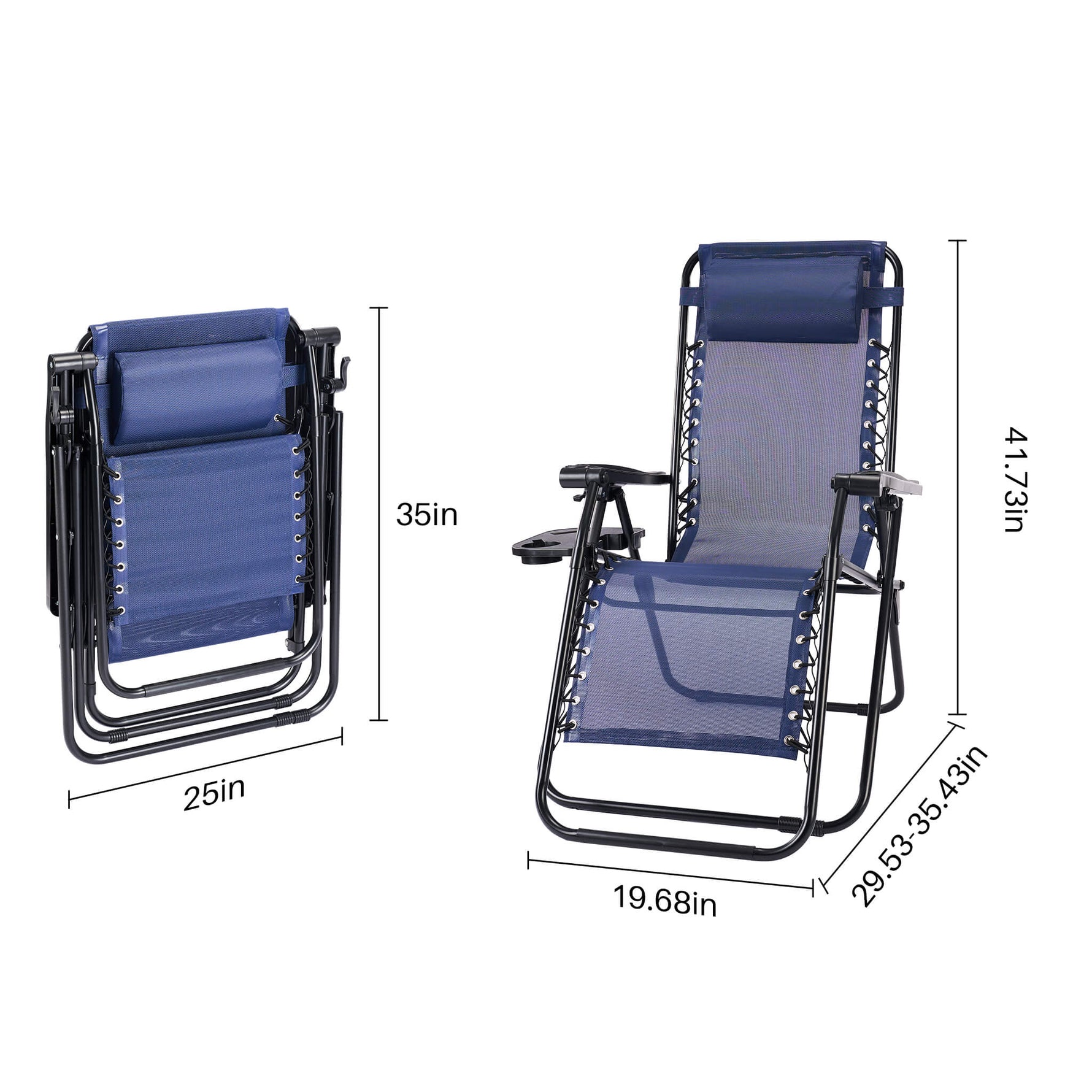 StockMAX Portable Camping Folding Chaise Lounge Chair（Set of 2）
